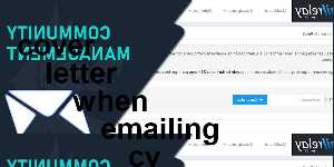 cover letter when emailing cv