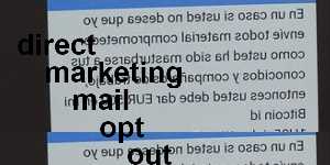direct marketing mail opt out