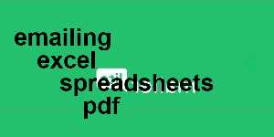 emailing excel spreadsheets pdf
