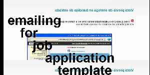 emailing for job application template