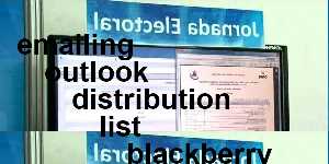emailing outlook distribution list blackberry