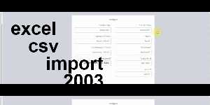 excel csv import 2003