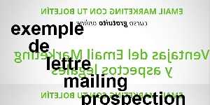 exemple de lettre mailing prospection