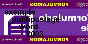 exemple publipostage word 2003