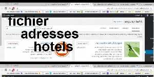 fichier adresses hotels