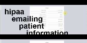 hipaa emailing patient information