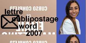 lettre publipostage word 2007