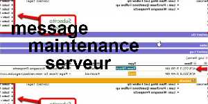 message maintenance serveur