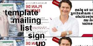 template mailing list sign up